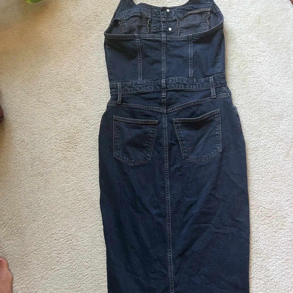 Denim Halter Midi Dress - Picture 3 of 5